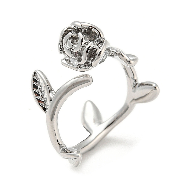 PandaHall Brass Open Cuff Rings, Rose Flower, Platinum, US Size 6(16.5mm) Brass Flower
PandaHall Brass Open Cuff Rings, Rose Flower, Platinum, US Size 6(16.5mm) Brass Flower