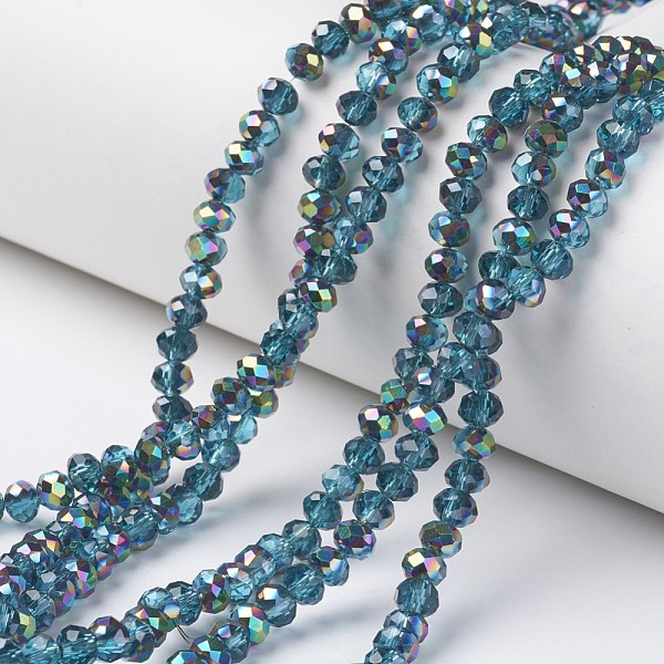 PandaHall Electroplate Transparent Glass Beads Strands, Half Multi-color Plated, Faceted, Rondelle, Deep Sky Blue, 6x5mm, Hole: 1mm, about...
PandaHall Electroplate Transparent Glass Beads Strands, Half Multi-color Plated, Faceted, Rondelle, Deep Sky Blue, 6x5mm, Hole: 1mm, about...