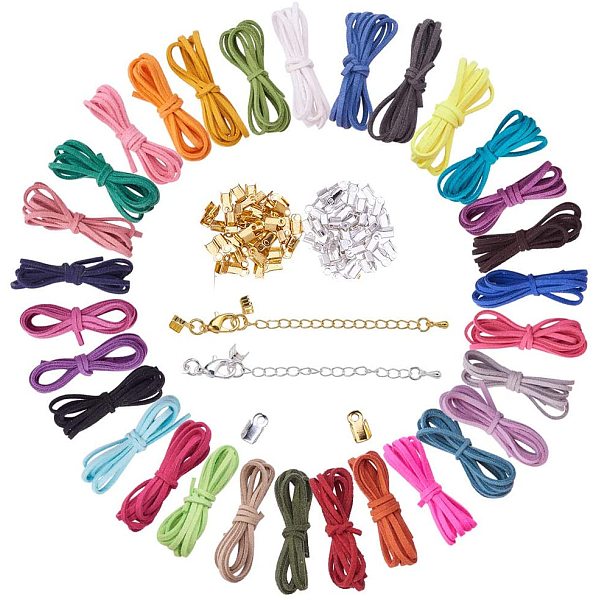 PandaHall DIY Jewelry Making Kits, Eco-Friendly Korea Faux Suede Cords, Iron Folding Crimp Ends, Extender Chains, Mixed Color, 3x1.5mm..., Multicolor
PandaHall DIY Jewelry Making Kits, Eco-Friendly Korea Faux Suede Cords, Iron Folding Crimp Ends, Extender Chains, Mixed Color, 3x1.5mm..., Multicolor