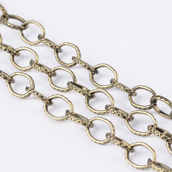 PandaHall Iron Cable Chains, Textured, Unwelded, with Spool, Flat Oval, Nickel Free, Antique Bronze, 8x6x1mm, about 164.04 Feet(50m)/roll...
PandaHall Iron Cable Chains, Textured, Unwelded, with Spool, Flat Oval, Nickel Free, Antique Bronze, 8x6x1mm, about 164.04 Feet(50m)/roll...
