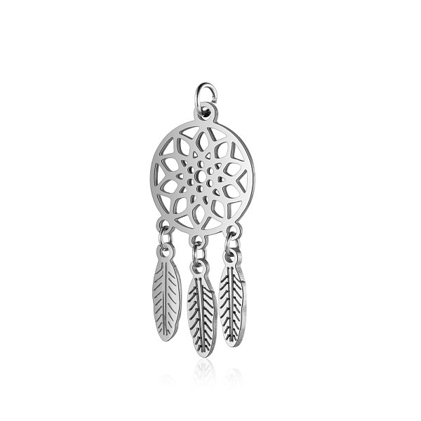 PandaHall 304 Stainless Steel Pendants, with Jump Rings, Polished, Woven Net/Web with Feather, Stainless Steel Color, 32x14x1mm, Hole: 3mm...
PandaHall 304 Stainless Steel Pendants, with Jump Rings, Polished, Woven Net/Web with Feather, Stainless Steel Color, 32x14x1mm, Hole: 3mm...