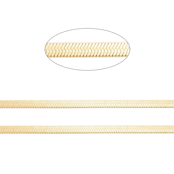 PandaHall Ion Plating(IP) 304 Stainless Steel Herringbone Chains, with Spool, Soldered, Golden, 4mm, about 5m/roll 304 Stainless Steel
PandaHall Ion Plating(IP) 304 Stainless Steel Herringbone Chains, with Spool, Soldered, Golden, 4mm, about 5m/roll 304 Stainless Steel