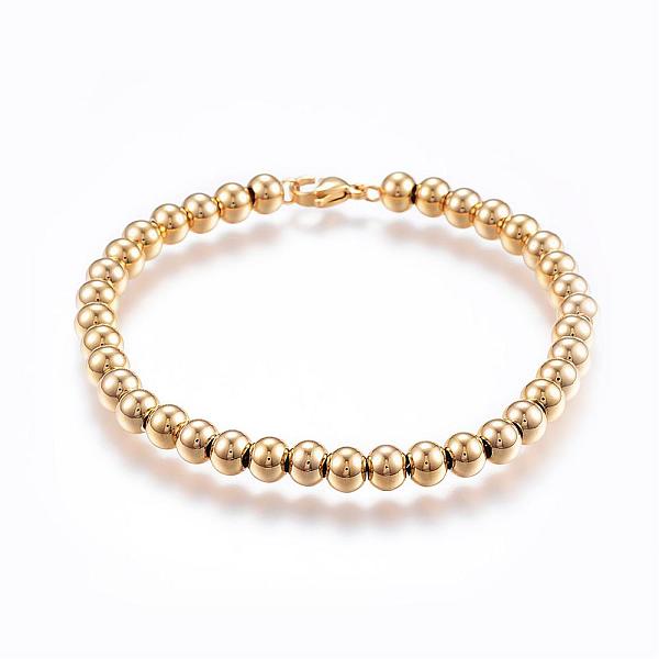 PandaHall 304 Stainless Steel Beaded Bracelets, with Lobster Clasp, Golden, 7-5/8 inch(195mm)x6mm 304 Stainless Steel
PandaHall 304 Stainless Steel Beaded Bracelets, with Lobster Clasp, Golden, 7-5/8 inch(195mm)x6mm 304 Stainless Steel