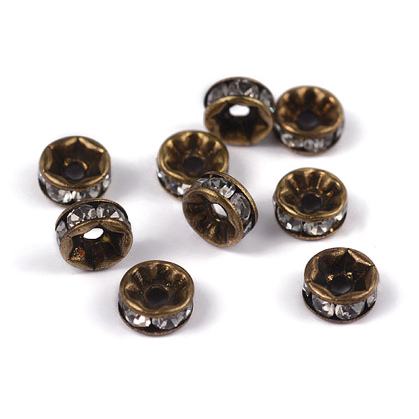 PandaHall Brass Rhinestone Spacer Beads, Grade AAA, Straight Flange, Nickel Free, Antique Bronze Metal Color, Rondelle, Crystal, 6x3mm, Hole..., Clear
PandaHall Brass Rhinestone Spacer Beads, Grade AAA, Straight Flange, Nickel Free, Antique Bronze Metal Color, Rondelle, Crystal, 6x3mm, Hole..., Clear