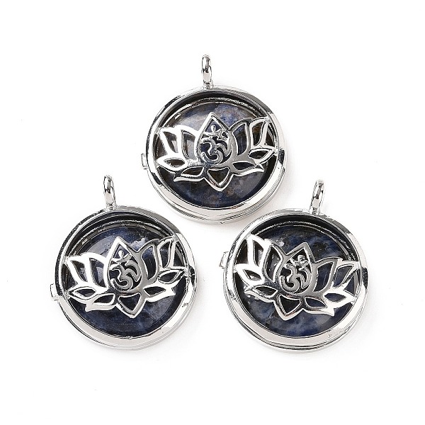 PandaHall Natural Sodalite Locket Pendants, Flat Round Charms, with Platinum Plated Brass Lotus Findings, 31.5x27x9mm, Hole: 4.6mm Sodalite...
PandaHall Natural Sodalite Locket Pendants, Flat Round Charms, with Platinum Plated Brass Lotus Findings, 31.5x27x9mm, Hole: 4.6mm Sodalite...