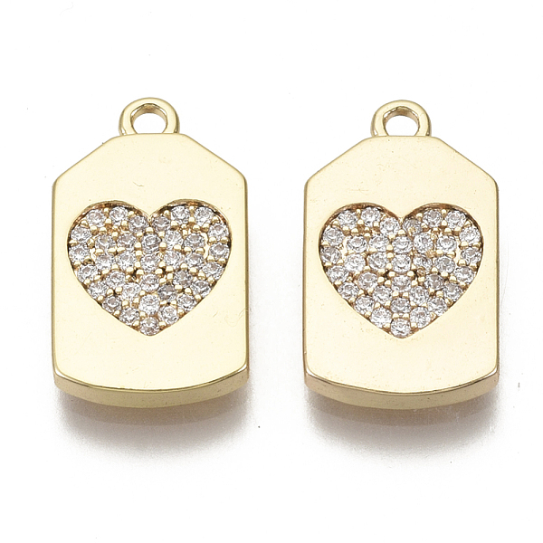 PandaHall Brass Micro Pave Cubic Zirconia Pendants, Rectangle with Heart, Nickel Free, Real 18K Gold Plated, Clear, 17.5x10x2mm, Hole: 1.2mm...
PandaHall Brass Micro Pave Cubic Zirconia Pendants, Rectangle with Heart, Nickel Free, Real 18K Gold Plated, Clear, 17.5x10x2mm, Hole: 1.2mm...