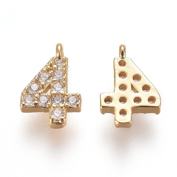 PandaHall Brass Micro Pave Clear Cubic Zirconia Charms, Number, Golden, Num.4, 9.5~10x4~6.5x2mm, Hole: 0.8mm Brass+Cubic Zirconia Number...
PandaHall Brass Micro Pave Clear Cubic Zirconia Charms, Number, Golden, Num.4, 9.5~10x4~6.5x2mm, Hole: 0.8mm Brass+Cubic Zirconia Number...