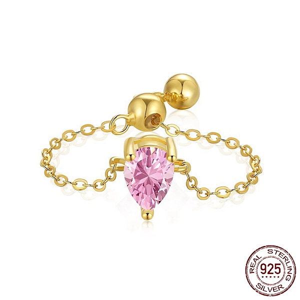 PandaHall 925 Sterling Silver Rolo Chain Rings, Birthstone Ring, Real 18K Gold Plated, with Cubic Zirconia Teardrop for Women, Adjustable...
PandaHall 925 Sterling Silver Rolo Chain Rings, Birthstone Ring, Real 18K Gold Plated, with Cubic Zirconia Teardrop for Women, Adjustable...