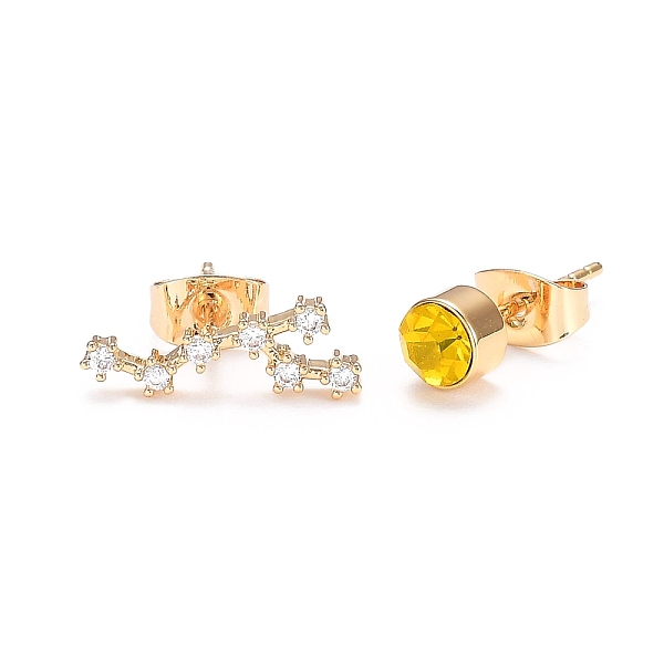 PandaHall Brass Micro Pave Cubic Zirconia Stud Earrings, Asymmetrical Earrings, with 925 Sterling Silver Pins and Ear Nuts, Flat Round &..., Gold
PandaHall Brass Micro Pave Cubic Zirconia Stud Earrings, Asymmetrical Earrings, with 925 Sterling Silver Pins and Ear Nuts, Flat Round &..., Gold