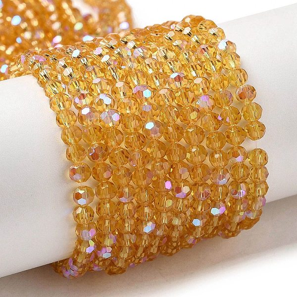 PandaHall Electroplate Transparent Glass Beads Strands, Faceted, Round, Rainbow Plated, Goldenrod, 3mm, Hole: 0.8mm, about 164~166pcs/strand..., Gold
PandaHall Electroplate Transparent Glass Beads Strands, Faceted, Round, Rainbow Plated, Goldenrod, 3mm, Hole: 0.8mm, about 164~166pcs/strand..., Gold