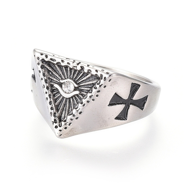 PandaHall 304 Stainless Steel Signet Rings for Men, Wide Band Finger Rings, All Seeing Eye, Antique Silver, Size 7~12, 17~22mm 304 Stainless...
PandaHall 304 Stainless Steel Signet Rings for Men, Wide Band Finger Rings, All Seeing Eye, Antique Silver, Size 7~12, 17~22mm 304 Stainless...