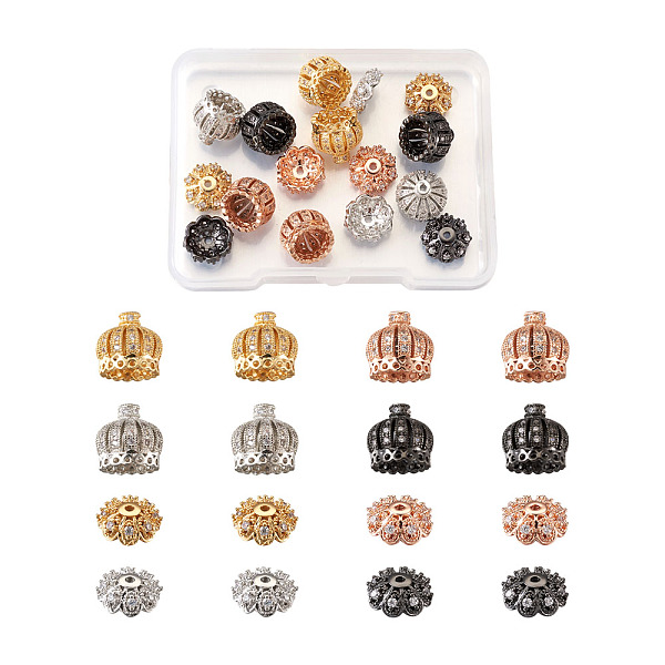 PandaHall Hollow Brass Micro Pave Clear Cubic Zirconia Beads, Tassel Cap Bail, Crown, Mixed Color, 16pcs/Box Brass+Cubic Zirconia Crown...
PandaHall Hollow Brass Micro Pave Clear Cubic Zirconia Beads, Tassel Cap Bail, Crown, Mixed Color, 16pcs/Box Brass+Cubic Zirconia Crown...