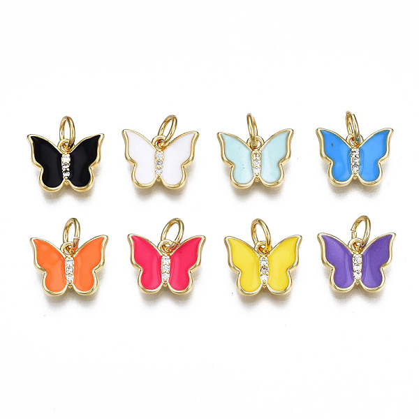 PandaHall Brass Micro Pave Cubic Zirconia Charms, with Enamel and Jump Ring, Nickel Free, Butterfly, Real 16K Gold Plated, Mixed Color..., Multicolor
PandaHall Brass Micro Pave Cubic Zirconia Charms, with Enamel and Jump Ring, Nickel Free, Butterfly, Real 16K Gold Plated, Mixed Color..., Multicolor