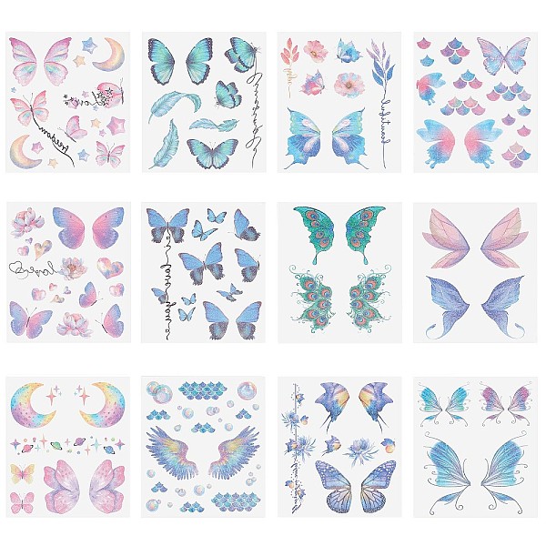 PandaHall Gorgecraft 12 Sheets 12 Style Butterfly Theme Cool Sexy Body Art Removable Temporary Tattoos Paper Stickers, Mixed Patterns...
PandaHall Gorgecraft 12 Sheets 12 Style Butterfly Theme Cool Sexy Body Art Removable Temporary Tattoos Paper Stickers, Mixed Patterns...