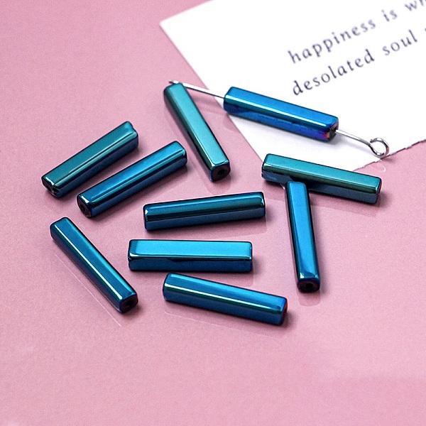 PandaHall Electroplate Glass Beads, Faceted, Rectangle, Cadet Blue, 19.5~20x4x4mm, Hole: 1mm Glass Rectangle
PandaHall Electroplate Glass Beads, Faceted, Rectangle, Cadet Blue, 19.5~20x4x4mm, Hole: 1mm Glass Rectangle