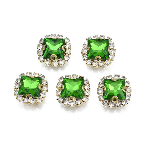 PandaHall Sew on Rhinestone, Transparent Glass Rhinestone, with Brass Prong Settings, Faceted, Square, Green, 13x13x6mm, Hole: 0.9mm Glass...
PandaHall Sew on Rhinestone, Transparent Glass Rhinestone, with Brass Prong Settings, Faceted, Square, Green, 13x13x6mm, Hole: 0.9mm Glass...