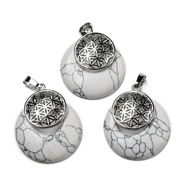 PandaHall Natural Howlite Pendants, Spiritual Charms, with Platinum Tone Brass Findings, Flat Round with Flower of Life/Sacred Geometry...
PandaHall Natural Howlite Pendants, Spiritual Charms, with Platinum Tone Brass Findings, Flat Round with Flower of Life/Sacred Geometry...