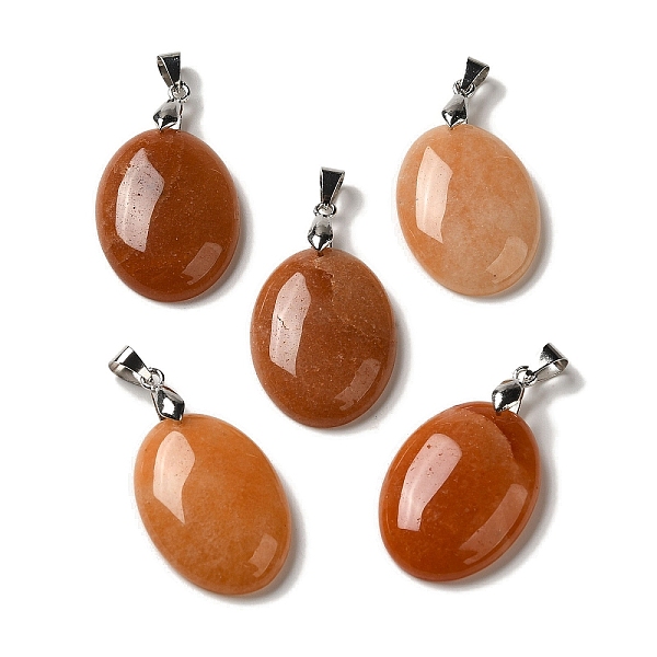 PandaHall Natural Red Aventurine Pendants, Oval Charms with Rack Plating Platinum Plated Brass Snap on Bails, 30x21.5~22x6~6.5mm, Hole...
PandaHall Natural Red Aventurine Pendants, Oval Charms with Rack Plating Platinum Plated Brass Snap on Bails, 30x21.5~22x6~6.5mm, Hole...