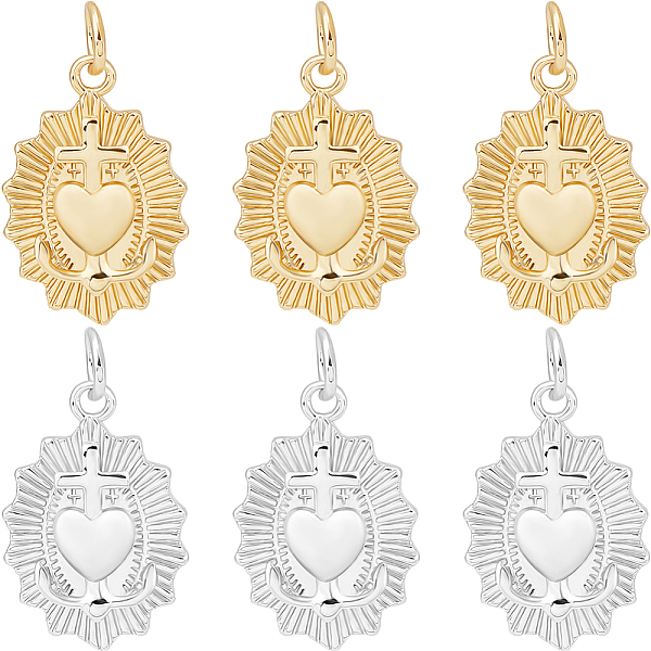 PandaHall Beebeecraft 1 Box 8Pcs Sacred Heart Charms 18K Gold Plated Brass 2 Colors Heart Shaped Cross Charms for Sacred Heart Theme...
PandaHall Beebeecraft 1 Box 8Pcs Sacred Heart Charms 18K Gold Plated Brass 2 Colors Heart Shaped Cross Charms for Sacred Heart Theme...