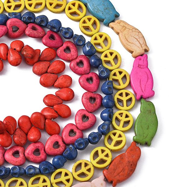PandaHall Synthetic Turquoise Beads, Dyed, Mixed Shapes, 12.5~29.5x12~34.5x3.5~13mm, Hole: 1~2mm, 14.76 inch~16.93 inch(37.5~43cm)..., Multicolor
PandaHall Synthetic Turquoise Beads, Dyed, Mixed Shapes, 12.5~29.5x12~34.5x3.5~13mm, Hole: 1~2mm, 14.76 inch~16.93 inch(37.5~43cm)..., Multicolor