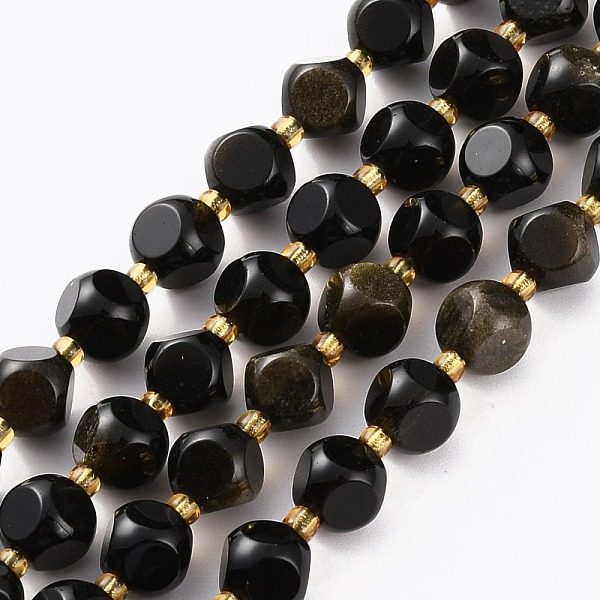 PandaHall Natural Black Obsidian Beads Strands, with Seed Beads, Six Sided Celestial Dice, Faceted, 8~8.5x8~8.5mm, Hole: 1mm, about...
PandaHall Natural Black Obsidian Beads Strands, with Seed Beads, Six Sided Celestial Dice, Faceted, 8~8.5x8~8.5mm, Hole: 1mm, about...