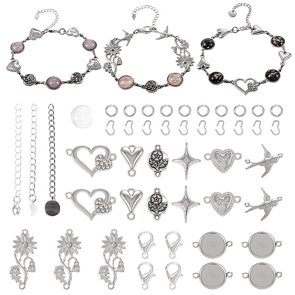 PandaHall DIY Bracelet Making Finding Kit, Including Glass Cabochons, Alloy Clasps, Brass Chains Extender, Star & Heart & Flower Stainless...
PandaHall DIY Bracelet Making Finding Kit, Including Glass Cabochons, Alloy Clasps, Brass Chains Extender, Star & Heart & Flower Stainless...