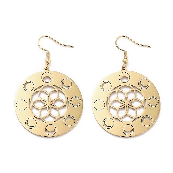PandaHall 304 Stainless Steel Dangle Earrings, Flat Round, Golden, 54.5x35mm 304 Stainless Steel Flat Round
PandaHall 304 Stainless Steel Dangle Earrings, Flat Round, Golden, 54.5x35mm 304 Stainless Steel Flat Round