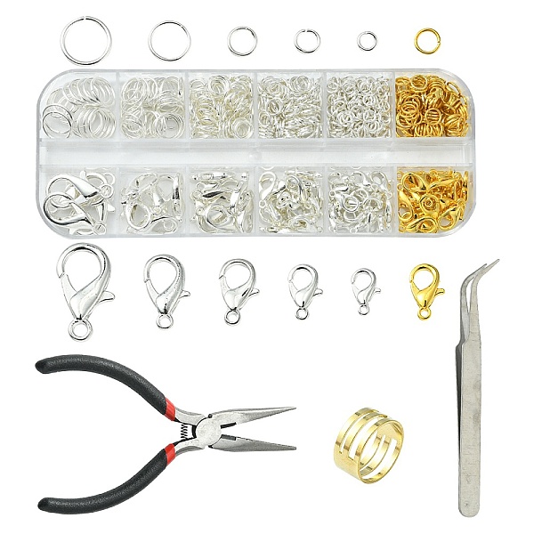 PandaHall 70Pcs 6 Style Zinc Alloy Lobster Claw Clasps, with 468Pcs Iron Open Jump Rings, Pliers, 1Pc Brass Rings, Tweezers, Golden & Silver...
PandaHall 70Pcs 6 Style Zinc Alloy Lobster Claw Clasps, with 468Pcs Iron Open Jump Rings, Pliers, 1Pc Brass Rings, Tweezers, Golden & Silver...