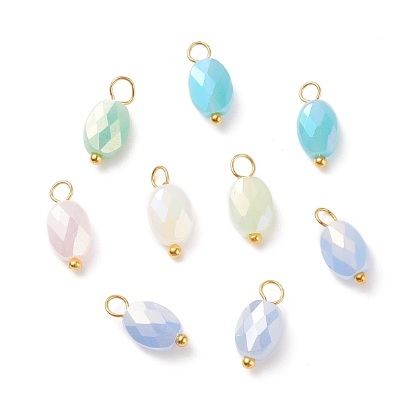PandaHall Electroplate Glass Pendants, with Golden Plated Brass Loops, Faceted, Oval, Sky Blue, 13~14x6~6.5x4~4.5mm, Hole: 2~3mm Brass+Glass...
PandaHall Electroplate Glass Pendants, with Golden Plated Brass Loops, Faceted, Oval, Sky Blue, 13~14x6~6.5x4~4.5mm, Hole: 2~3mm Brass+Glass...