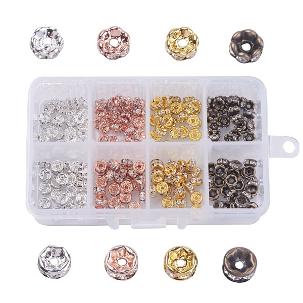 PandaHall Brass Rhinestone Spacer Beads, Grade AAA, Wavy & Straight Flange, Silver Metal Color, Rondelle, Mixed Color, 6x3mm, Hole: 1mm..., Multicolor
PandaHall Brass Rhinestone Spacer Beads, Grade AAA, Wavy & Straight Flange, Silver Metal Color, Rondelle, Mixed Color, 6x3mm, Hole: 1mm..., Multicolor