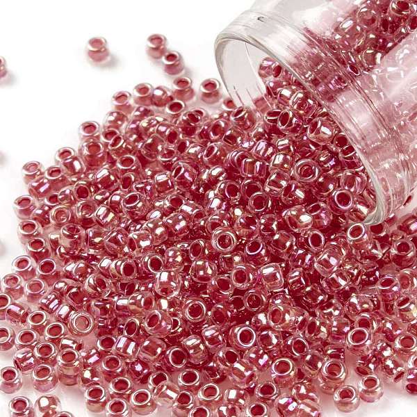 PandaHall TOHO Round Seed Beads, Japanese Seed Beads, (1845) Red Rose Lined Crystal Rainbow, 8/0, 3mm, Hole: 1mm, about 220pcs/10g Glass Red
PandaHall TOHO Round Seed Beads, Japanese Seed Beads, (1845) Red Rose Lined Crystal Rainbow, 8/0, 3mm, Hole: 1mm, about 220pcs/10g Glass Red