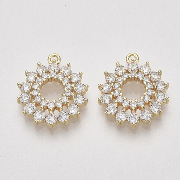 PandaHall Brass Micro Pave Cubic Zirconia Pendants, Flower, Clear, Nickel Free, Real 18K Gold Plated, 20.5x18x5mm, Hole: 1.5mm Brass+Cubic...
PandaHall Brass Micro Pave Cubic Zirconia Pendants, Flower, Clear, Nickel Free, Real 18K Gold Plated, 20.5x18x5mm, Hole: 1.5mm Brass+Cubic...