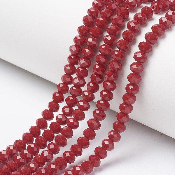 PandaHall Opaque Solid Color Glass Beads Strands, Faceted, Rondelle, FireBrick, 4x3mm, Hole: 0.4mm, about 130pcs/strand, 16.54 inch(42cm)..., Red
PandaHall Opaque Solid Color Glass Beads Strands, Faceted, Rondelle, FireBrick, 4x3mm, Hole: 0.4mm, about 130pcs/strand, 16.54 inch(42cm)..., Red