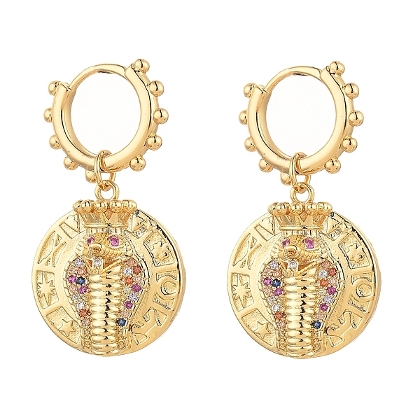 PandaHall Brass Micro Pave Cubic Zirconia Huggie Hoop Earring, with Cardboard Boxes, Flat Round with Snake Crown, Colorful, Golden, 35mm...
PandaHall Brass Micro Pave Cubic Zirconia Huggie Hoop Earring, with Cardboard Boxes, Flat Round with Snake Crown, Colorful, Golden, 35mm...