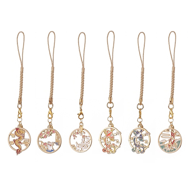 PandaHall 6Pcs Alloy Enamel Mobile Straps, Alloy Lobster Claw Clasps and Polyester Cord Mobile Accessories Decoration, Flat Round with..., Multicolor
PandaHall 6Pcs Alloy Enamel Mobile Straps, Alloy Lobster Claw Clasps and Polyester Cord Mobile Accessories Decoration, Flat Round with..., Multicolor