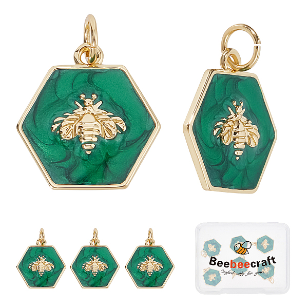 PandaHall Beebeecraft 1 Box 6Pcs Hexagon Charms 18K Gold Plated Brass Bee Green Enamel Charm Pendants with Jump Ring for Jewelry Making...
PandaHall Beebeecraft 1 Box 6Pcs Hexagon Charms 18K Gold Plated Brass Bee Green Enamel Charm Pendants with Jump Ring for Jewelry Making...