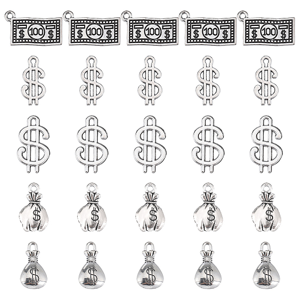 PandaHall SUNNYCLUE 80Pcs 5 Style Tibetan Style Zinc Alloy Pendants, Money Shapes, Antique Silver, 10.5~21x8.5~13x1~4mm, Hole: 1.5~1.8mm...
PandaHall SUNNYCLUE 80Pcs 5 Style Tibetan Style Zinc Alloy Pendants, Money Shapes, Antique Silver, 10.5~21x8.5~13x1~4mm, Hole: 1.5~1.8mm...