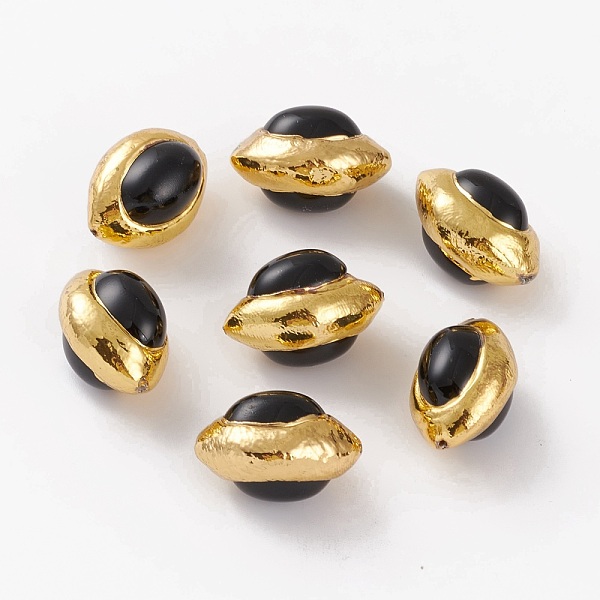 PandaHall Natural & Dyed Black Onyx Beads, with Golden Brass Edge, Oval, 27.2~28.4x19.1~20.9x18.4~19.9mm, Hole: 1~1.2mm Black Onyx Flat...
PandaHall Natural & Dyed Black Onyx Beads, with Golden Brass Edge, Oval, 27.2~28.4x19.1~20.9x18.4~19.9mm, Hole: 1~1.2mm Black Onyx Flat...
