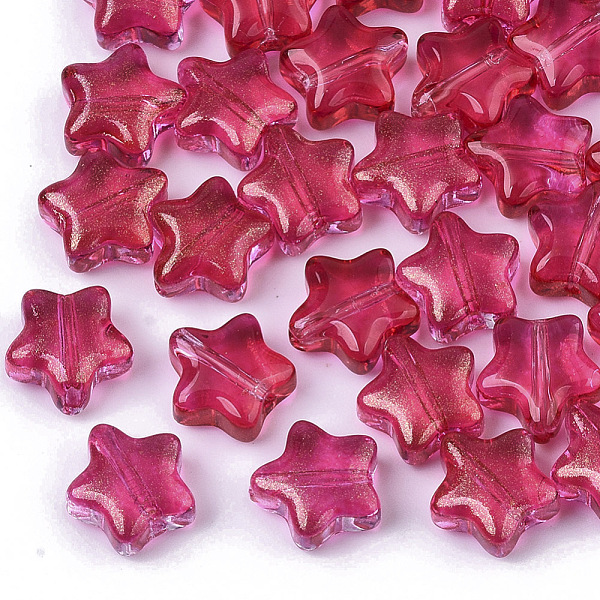 PandaHall Transparent Spray Painted Glass Beads, with Glitter Powder, Star, Deep Pink, 8x8x4mm, Hole: 0.8~1mm Glass Star Pink
PandaHall Transparent Spray Painted Glass Beads, with Glitter Powder, Star, Deep Pink, 8x8x4mm, Hole: 0.8~1mm Glass Star Pink
