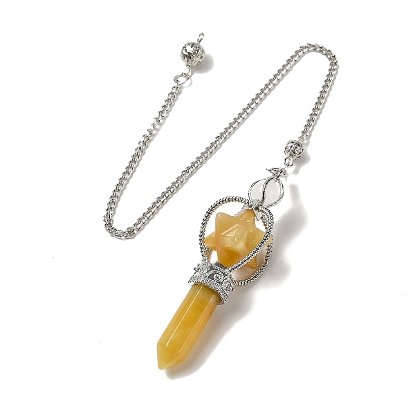 PandaHall Natural Topaz Jade Dowsing Pendulums, with Platinum Plated Alloy Chains, Merkaba Star Truncheon Charm, Reiki Wicca Witchcraft...
PandaHall Natural Topaz Jade Dowsing Pendulums, with Platinum Plated Alloy Chains, Merkaba Star Truncheon Charm, Reiki Wicca Witchcraft...