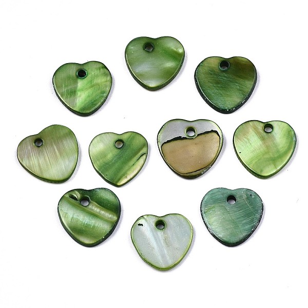 PandaHall Natural Freshwater Shell Charms, Dyed, Heart, Olive Drab, 12.5x13x2mm, Hole: 1.5mm Freshwater Shell Heart
PandaHall Natural Freshwater Shell Charms, Dyed, Heart, Olive Drab, 12.5x13x2mm, Hole: 1.5mm Freshwater Shell Heart