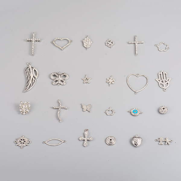 PandaHall Brass Micro Pave Cubic Zirconia Pendants and Links connectors, Mixed Shapes, Clear, Platinum, 12~49.5x11.5~30x1.8~10.5mm, Hole...
PandaHall Brass Micro Pave Cubic Zirconia Pendants and Links connectors, Mixed Shapes, Clear, Platinum, 12~49.5x11.5~30x1.8~10.5mm, Hole...