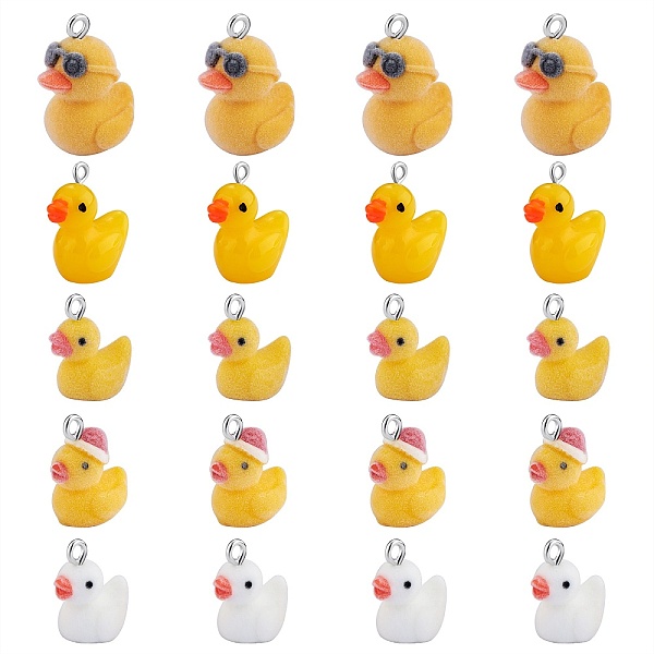 PandaHall 20Pcs 5 Styles Flocky Opaque Resin Pendants, with Platinum & Light Gold Iron Loops, Duck Charm, White & Gold, Platinum & Light..., Multicolor
PandaHall 20Pcs 5 Styles Flocky Opaque Resin Pendants, with Platinum & Light Gold Iron Loops, Duck Charm, White & Gold, Platinum & Light..., Multicolor