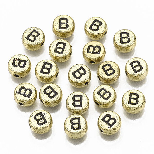 PandaHall Plating Acrylic Beads, Horizontal Hole, Flat Round with Letter, Golden Plated, Black, Letter.B, 7x4mm, Hole: 1.2mm Acrylic Flat...
PandaHall Plating Acrylic Beads, Horizontal Hole, Flat Round with Letter, Golden Plated, Black, Letter.B, 7x4mm, Hole: 1.2mm Acrylic Flat...