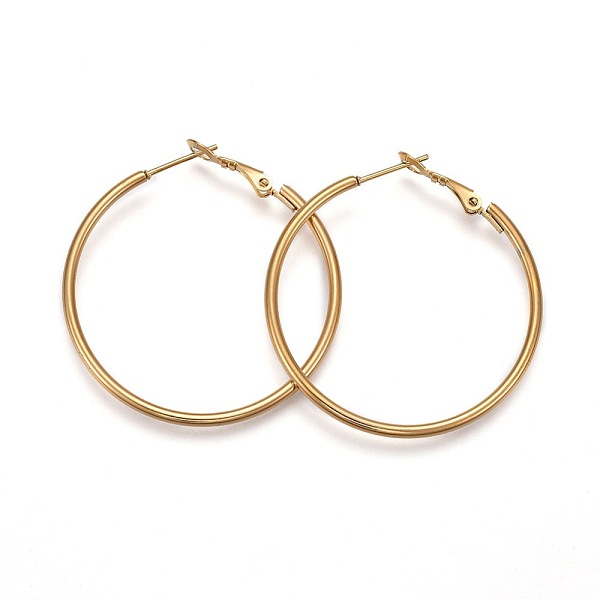 PandaHall 201 Stainless Steel Hoop Earrings, Hypoallergenic Earrings, Ring Shape, Golden, 12 Gauge, 42x39.5x2mm, Pin: 1mm 201 Stainless...
PandaHall 201 Stainless Steel Hoop Earrings, Hypoallergenic Earrings, Ring Shape, Golden, 12 Gauge, 42x39.5x2mm, Pin: 1mm 201 Stainless...