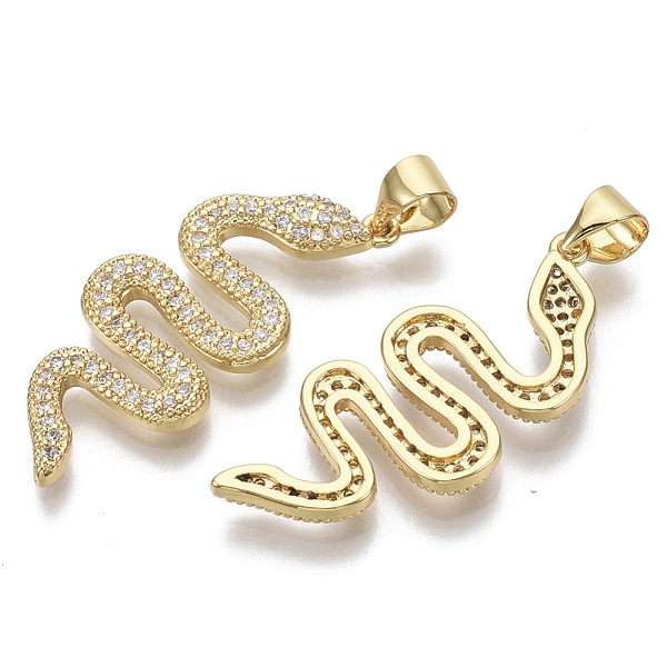 PandaHall Brass Micro Pave Cubic Zirconia Pendants, with Brass Snap On Bails, Nickel Free, Snake, Clear, Real 16K Gold Plated, 29.5x12.5x2mm...
PandaHall Brass Micro Pave Cubic Zirconia Pendants, with Brass Snap On Bails, Nickel Free, Snake, Clear, Real 16K Gold Plated, 29.5x12.5x2mm...