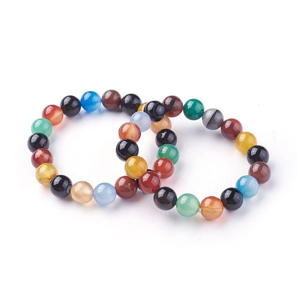 PandaHall Natural Agate Beads Stretch Bracelets, Dyed & Heated, Round, 2-1/4 inch~2-3/8 inch(5.7~6cm), Beads: 10~10.5mm Natural Agate
PandaHall Natural Agate Beads Stretch Bracelets, Dyed & Heated, Round, 2-1/4 inch~2-3/8 inch(5.7~6cm), Beads: 10~10.5mm Natural Agate