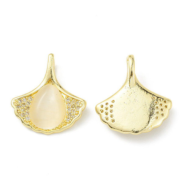 PandaHall Rack Plating Brass Pave Cubic Zirconia with Cat Eye Pendants, Cadmium Free & Lead Free, Long-Lasting Plated, Ginkgo Leaf with..., Clear
PandaHall Rack Plating Brass Pave Cubic Zirconia with Cat Eye Pendants, Cadmium Free & Lead Free, Long-Lasting Plated, Ginkgo Leaf with..., Clear