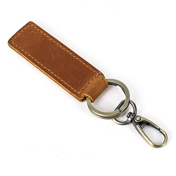 PandaHall Cowhide Leather Keychain, with Belt Alloy Ring and Clasp for Car Key Holder , Saddle Brown, 10.5cm Leather
PandaHall Cowhide Leather Keychain, with Belt Alloy Ring and Clasp for Car Key Holder , Saddle Brown, 10.5cm Leather