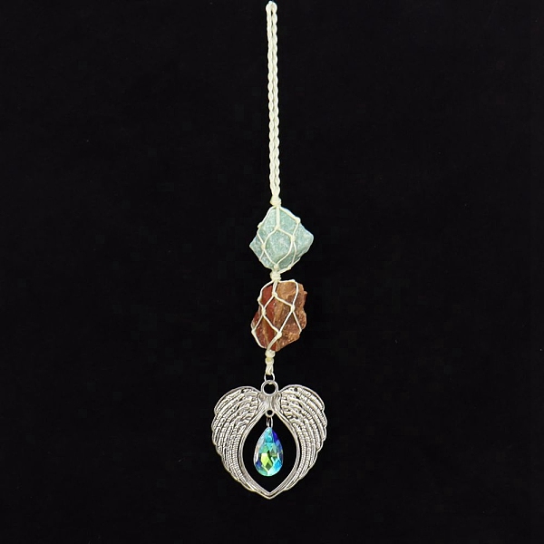 PandaHall Nuggets Natural Green Aventurine & Natural Mookaite Pouch Pendant Decorations, Wing with Teardrop Alloy & Glass Charm for Home Car...
PandaHall Nuggets Natural Green Aventurine & Natural Mookaite Pouch Pendant Decorations, Wing with Teardrop Alloy & Glass Charm for Home Car...